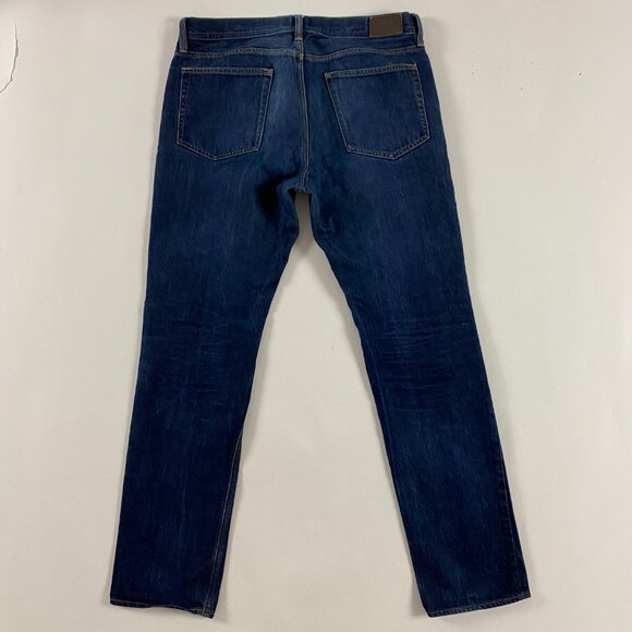 J.CREW The Sutton Jeans Mens 32 x 34 Measures 35.5 x 33 Blue Cotton Indigo Dye - Picture 3 of 12